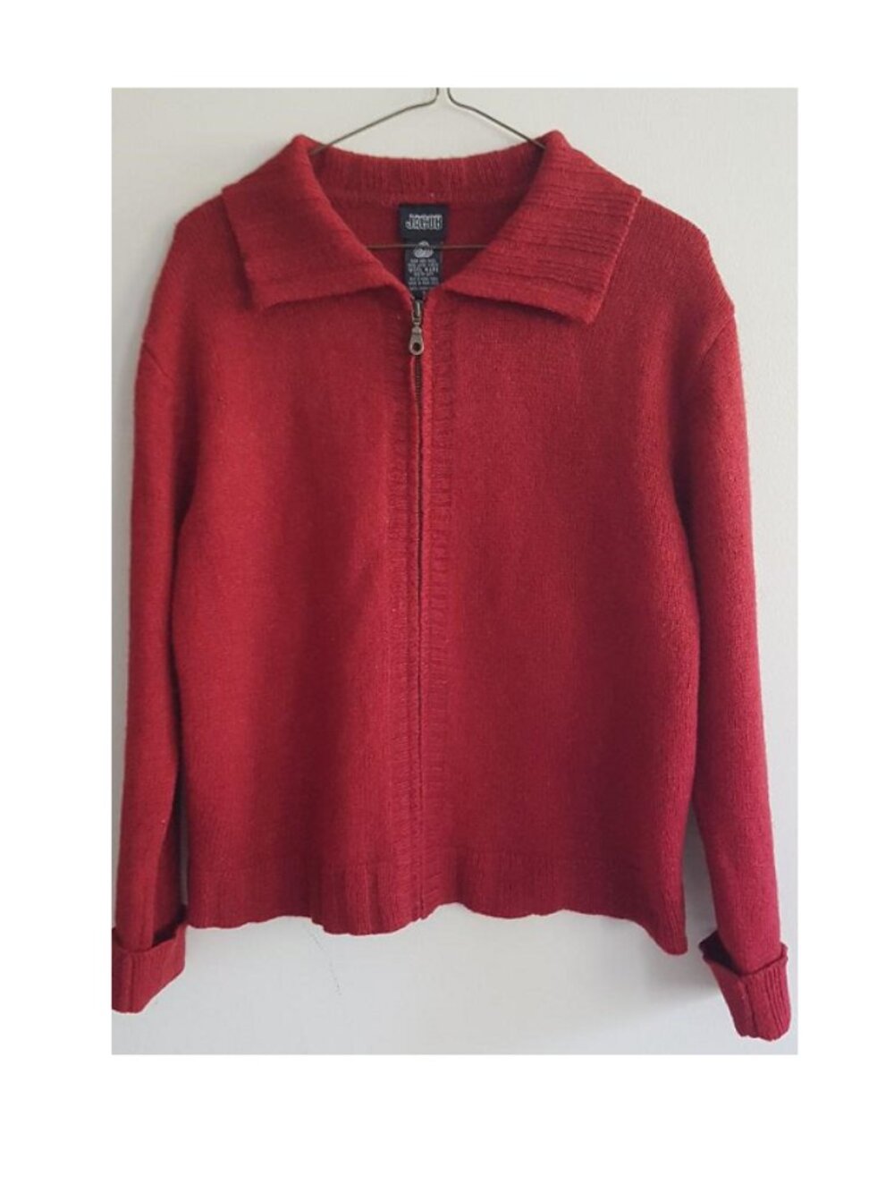 Woman Red 100% Wool Cardigan Sweater by JACOB Size S